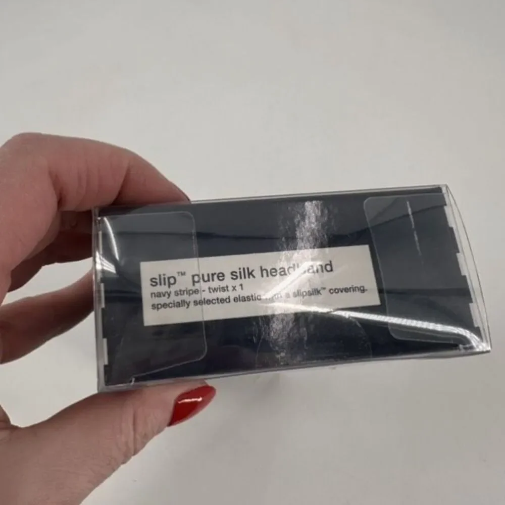 NWT‎ Slip Pure Silk Headband Black and White Striped New NIB
